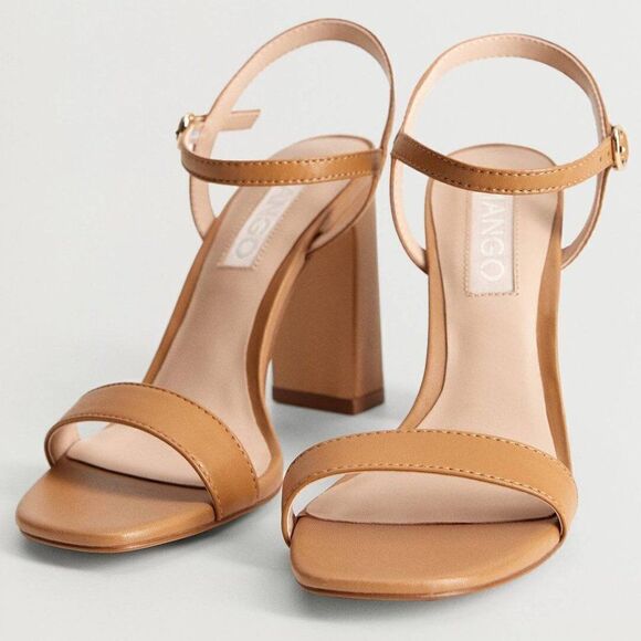 Mango Genuine Leather Sandals Heels - Picture 8 of 16